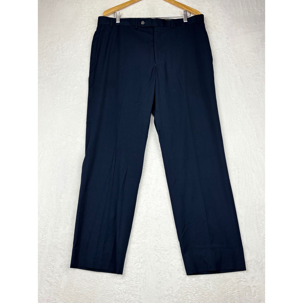 Calvin Klein Mens Navy Blue Dress Pants 38x32 Flat‎ Front Straight Leg Trousers
